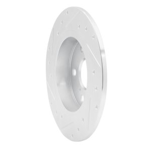 Scion TC Brake Rotor (1) - Rear Right - R1 Concepts - Drilled & Slotted - Silver - `11-`16